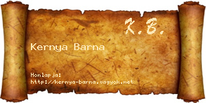 Kernya Barna névjegykártya